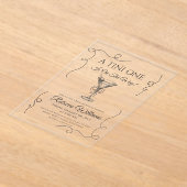 Hand getekend een Tini One Martini Baby shower Acryl Uitnodigingen (Laagn)