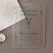 Hand getekend een Tini One Martini Baby shower Acryl Uitnodigingen