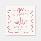 Hand getekend eigenzinnig de nacht voor bruiloft s servet (Voorkant)