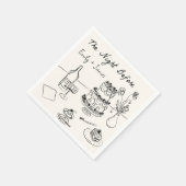 Hand getekend eigenzinnig de nacht voor bruiloft s servet (Hoek)