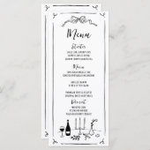 Hand getekend eigenzinnige handgeschreven bruiloft menu (Voorkant / Achterkant)