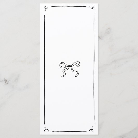 Hand getekend eigenzinnige handgeschreven bruiloft menu (Achterkant)