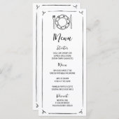 Hand getekend eigenzinnige handgeschreven bruiloft menu (Voorkant / Achterkant)