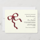 Hand getekend Elegant Red Bow - Modern Minimalist Kaart (Voorkant)