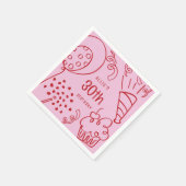 Hand getekend Elke Leeftijd Verjaardagsfeest Ballo Servet (Hoek)