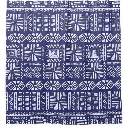 hand getekend  etnische stijl naadloze P Douchegordijn (Voorkant)