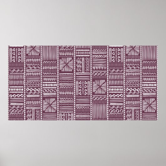  hand getekend  etnische stijl naadloze P Poster (Voorkant)
