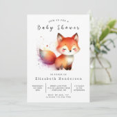 Hand getekend Forest Fox Baby shower Kaart (Staand voorkant)