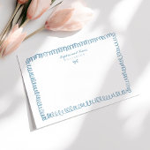 Hand getekend Frans Blauw grillig paar briefpapier Notitiekaartje