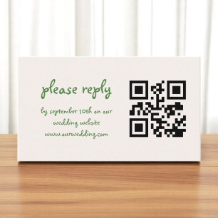 Hand getekend  Frans groen grillige bruiloft Informatiekaartje