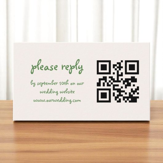 Hand getekend  Frans groen grillige bruiloft Informatiekaartje