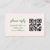 Hand getekend  Frans groen grillige bruiloft Informatiekaartje (Voorkant)