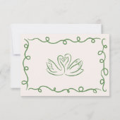 Hand getekend  Frans groen grillige bruiloft RSVP Kaartje (Achterkant)