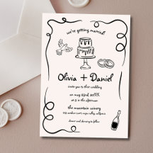 Hand getekend  Frans zwart grillige bruiloft