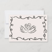 Hand getekend  Frans zwart grillige bruiloft RSVP Kaartje (Achterkant)