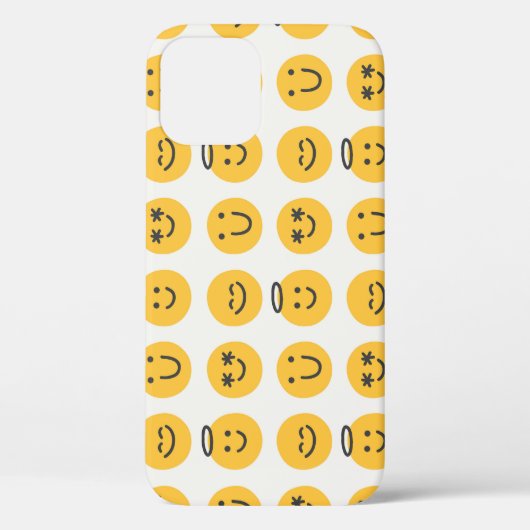 Hand Getekend Gelukkig Emoji Patroon Case-Mate iPhone Case (Achterkant)