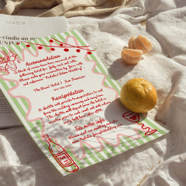 Hand getekend geschilderd eigenzinnige bruiloft le informatiekaartje