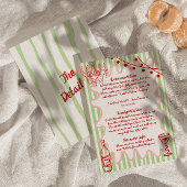 Hand getekend geschilderd eigenzinnige bruiloft le informatiekaartje