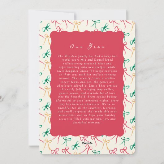 Hand getekend geschilderd lint boog boom vakantie  feestdagenkaart (Achterkant)