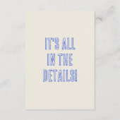 Hand getekend geschreven eigenzinnige krabbel brui informatiekaartje (Achterkant)