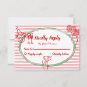 Hand getekend Geschreven geschilderd eigenzinnige  RSVP Kaartje (Voorkant)