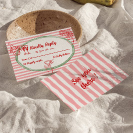 Hand getekend Geschreven geschilderd eigenzinnige RSVP Kaartje