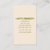 Hand getekend Geschreven Groen Vetgedrukte Retro B Visitekaartje (Achterkant)