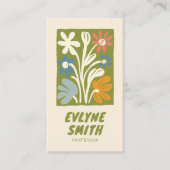 Hand getekend Geschreven Groen Vetgedrukte Retro B Visitekaartje (Voorkant)