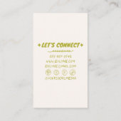 Hand getekend Geschreven Groen Vetgedrukte Retro F Visitekaartje (Achterkant)