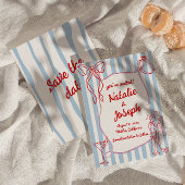 Hand getekend geschreven kleurrijke eigenzinnige l save the date