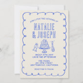 Hand getekend geschreven krabbel eigenzinnige QR-c Kaart (Voorkant)