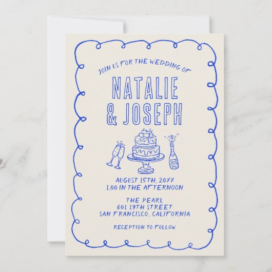 Hand getekend geschreven krabbel eigenzinnige retr kaart (Voorkant)