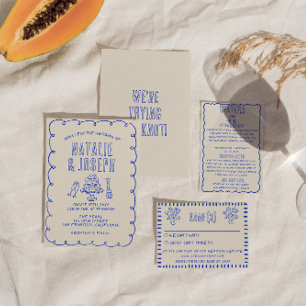 Hand getekend geschreven krabbel eigenzinnige retr kaart