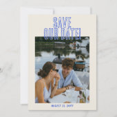 Hand getekend geschreven retro vet eigenzinnige fo save the date (Voorkant)