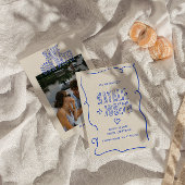 Hand getekend geschreven retro vet eigenzinnige fo save the date