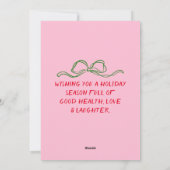 Hand getekend Geschreven Rode Roze Bogen Boom Kers Feestdagenkaart (Achterkant)