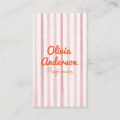 Hand getekend geschreven roze Sinaasappel Whimsy B Visitekaartje (Voorkant)