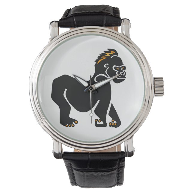 Hand getekend - GORILLA - Primaat - Aap - Wildlife Horloge (Voorkant)