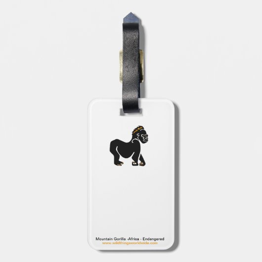 Hand getekend - GORILLA - Primaat - Wildlife -Sina Bagagelabel (Achterkant verticaal)