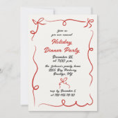 Hand getekend grillig kerstdiner kaart (Voorkant)