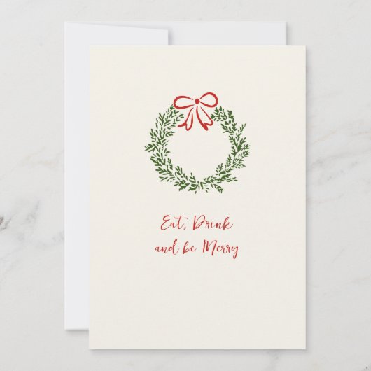 Hand getekend grillig kerstdiner kaart (Achterkant)