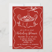 Hand getekend grillig kerstdiner kaart (Voorkant)