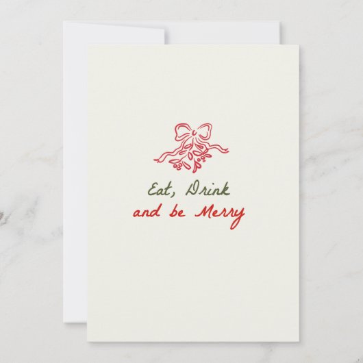 Hand getekend grillig kerstdiner kaart (Achterkant)
