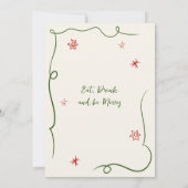 Hand getekend grillig kerstdiner kaart (Achterkant)