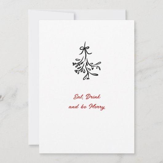 Hand getekend grillig kerstdiner kaart (Achterkant)