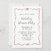 Hand getekend grillig kerstdiner kaart (Voorkant)