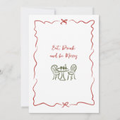 Hand getekend grillig kerstdiner kaart (Achterkant)