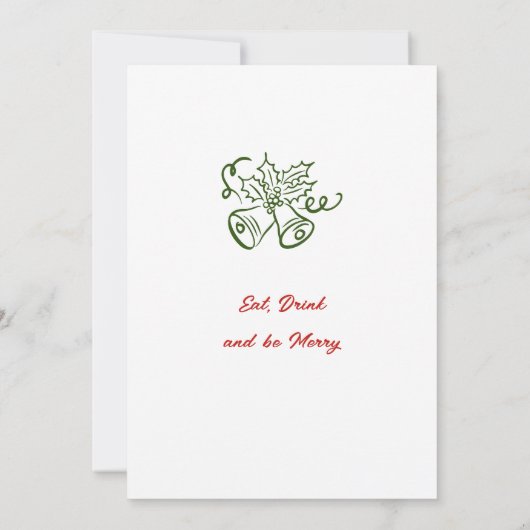 Hand getekend grillig kerstdiner kaart (Achterkant)