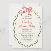 Hand getekend grillig kerstdiner kaart (Voorkant)