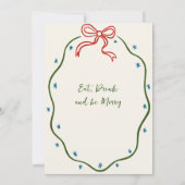 Hand getekend grillig kerstdiner kaart (Achterkant)